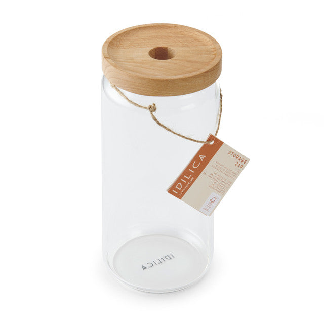 Idilica Glass Storage Jar with Beechwood Lid 1000ml