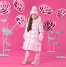Aurora Long Fur Trim Jacket - Pale Pink