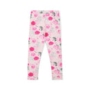 Ayla Rose Print Insert Legging Set - Snow White