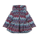 Ava Chevron Print Jacket - Dark Navy