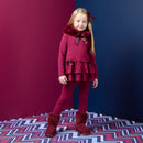 Alina Fur Trim Legging Set - Deep Cherry