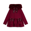 Alina Fur Trim Legging Set - Deep Cherry