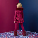 Alina Fur Trim Legging Set - Deep Cherry