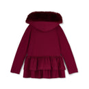 Alina Fur Trim Legging Set - Deep Cherry