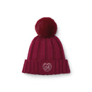 Bobbie Knitted Pom Pom Hat - Deep Cherry