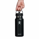 Wide Mouth Bottle with Flex Straw Cap 32oz/946ml - Black