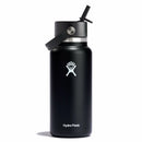 Wide Mouth Bottle with Flex Straw Cap 32oz/946ml - Black