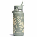Wide Mouth Bottle with Flex Straw Cap 32oz/946ml - Botanical Bliss Agave