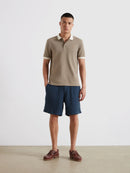 Clement Textured Polo Shirt - Stone Grey