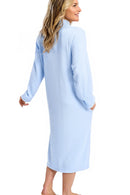 Zipper Waffle Housecoat - Blue