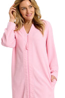 Zipper Waffle Housecoat - Peach
