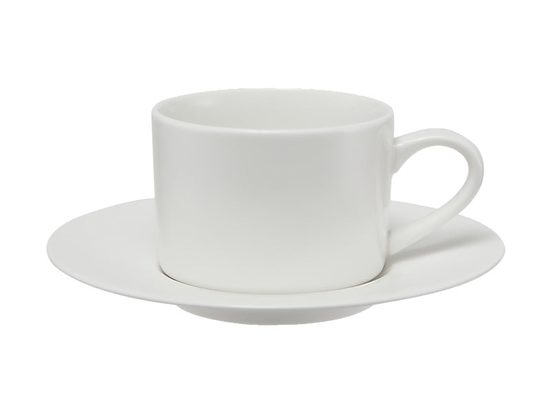 White Basics Straight Cup & Saucer