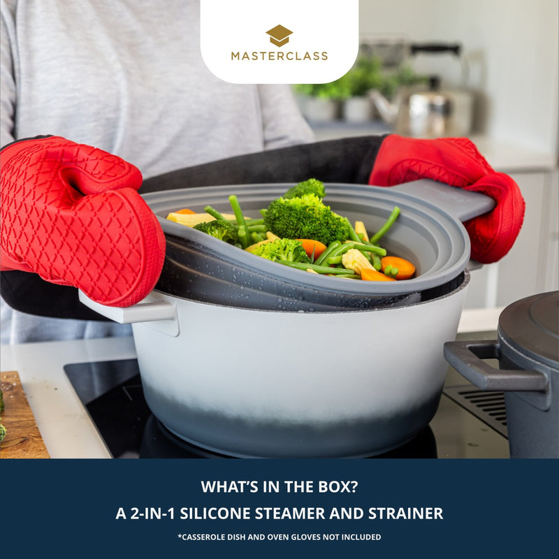 Silicone Steam Strainer Colander With Handles