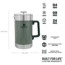 Stay-hot French Press 1.4L Hammertone Green