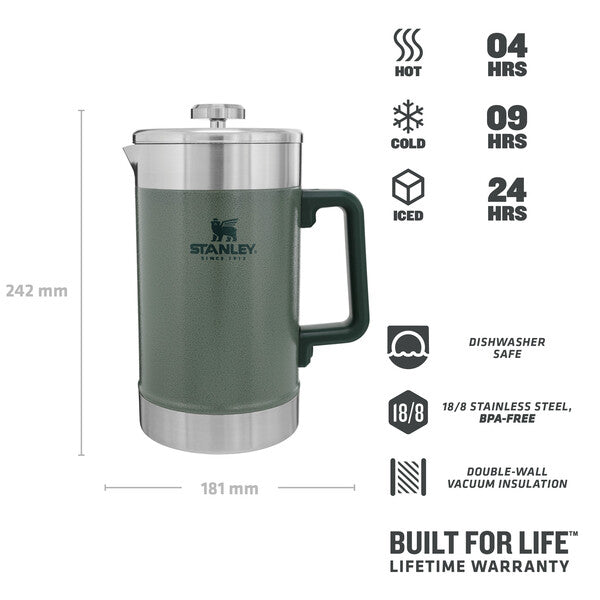 Stay-hot French Press 1.4L Hammertone Green