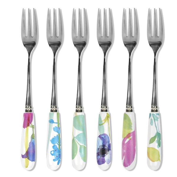 Water Garden Pastry Forks Set Of 6