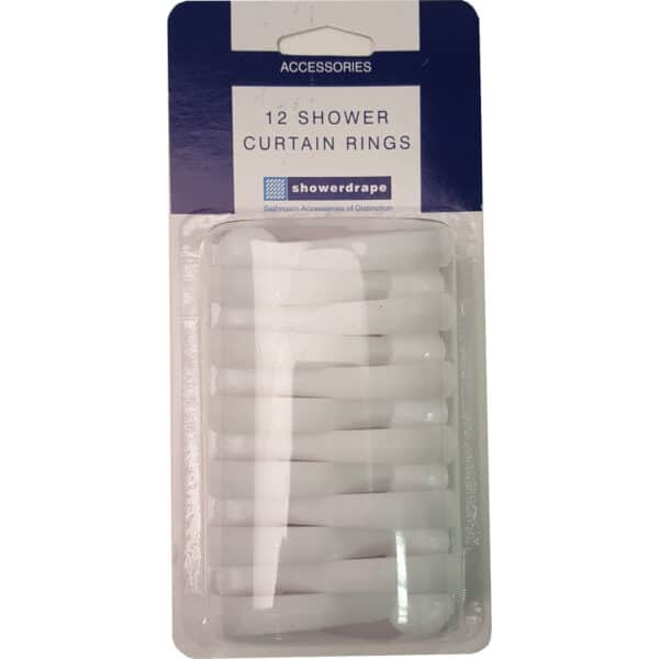Shower Curtain Rings White – Pack of 12