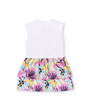 Flamingo Mood Jersey Dress - White