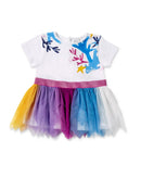 Ocean Wonders Jersey & Tulle Dress - White