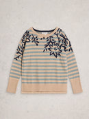 Olive Print Jumper - Green