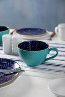 Indigo Chevron Stoneware Mug - 330ml