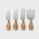 Four Piece Stag Acacia Wood Cheese Knife Set
