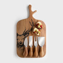 Stag Acacia Cheese Board & Cheese Knife Set - 20X35CM