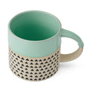 Wax Resist Green Glaze Mug