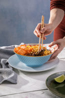 Blue Mosaic Stoneware Ramen Bowl - 21cm