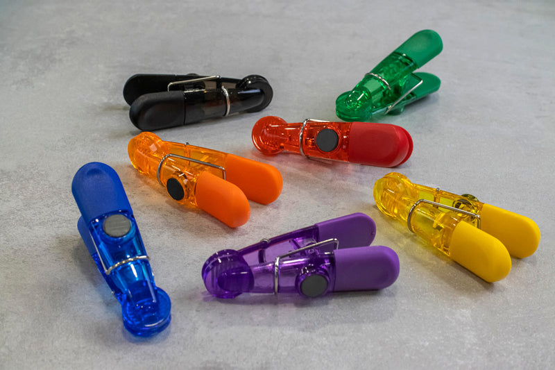 Pack of Seven Assorted Magnetic Bag Clips