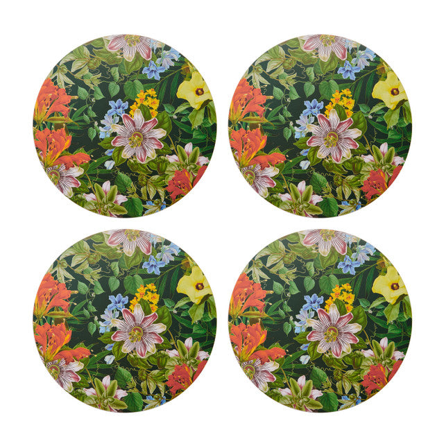 Floral Pack of 4 Round Placemats