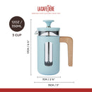 Pisa 3 Cup Cafetiere - Sky Blue