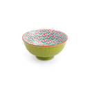 Green and Blue Geometric Stoneware Nibble Bowl - 12cm