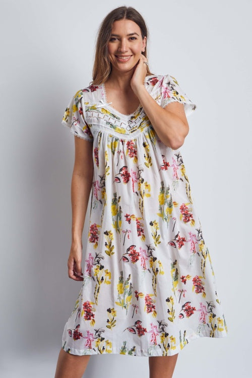 Cap Sleeve Nightdress - Floral