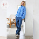 Zahra Teddy Bomber - Cornflower