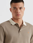 Clement Textured Polo Shirt - Stone Grey