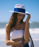 Zina Hat - White & Navy