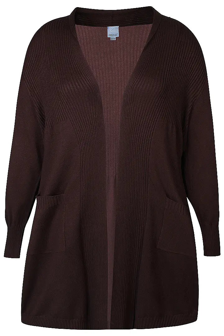 Longline Cardigan - Brown