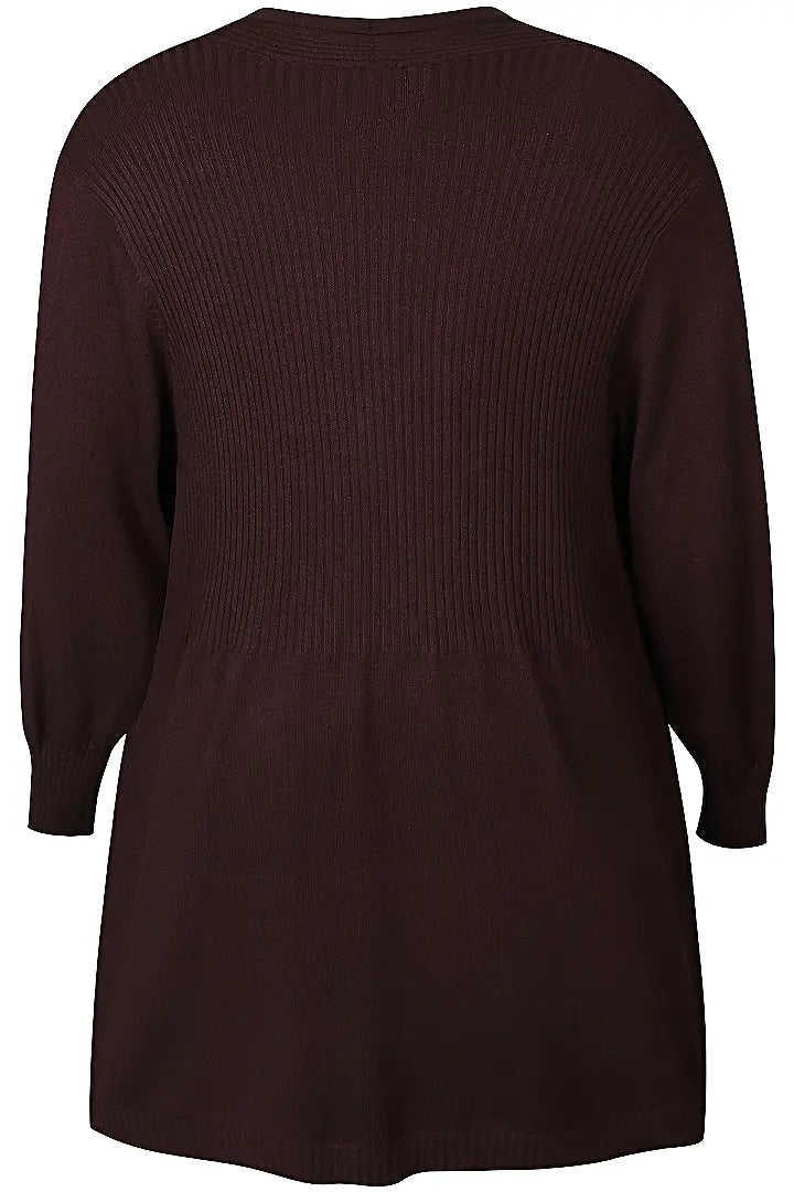 Longline Cardigan - Brown