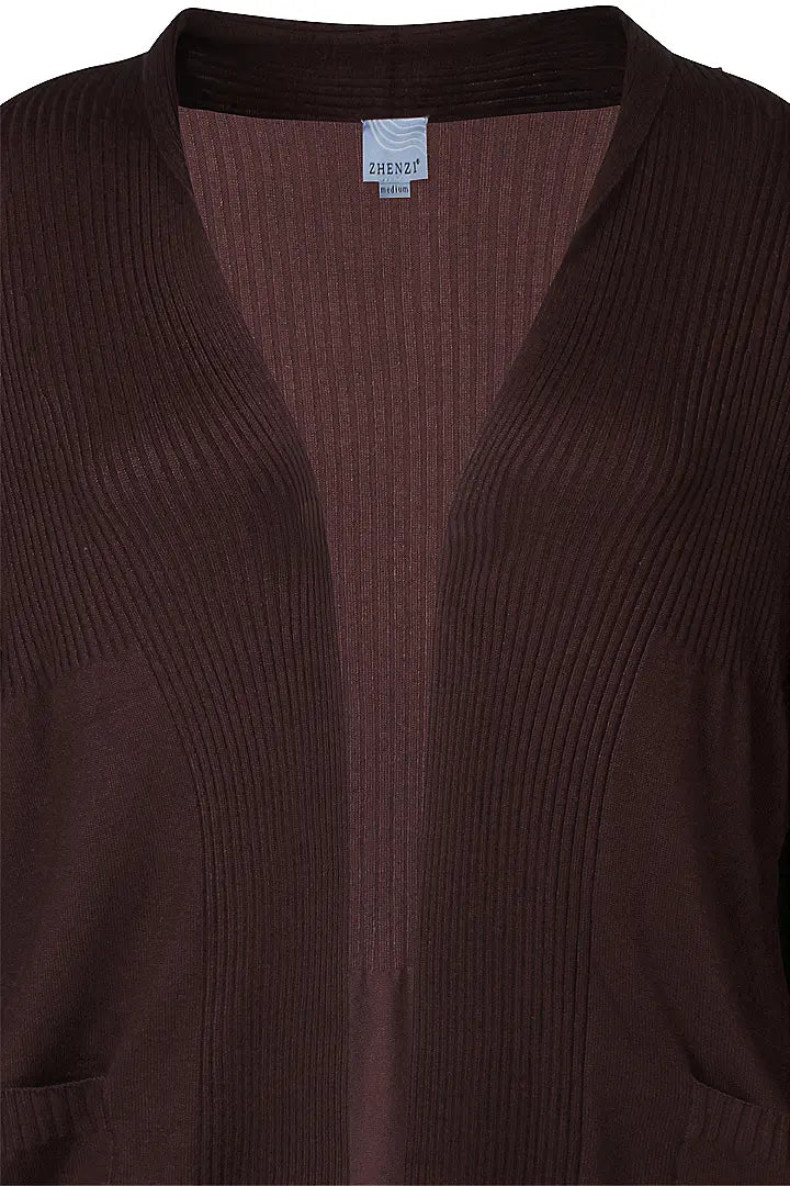Longline Cardigan - Brown