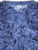 V-Neck Print Top - Blue & navy