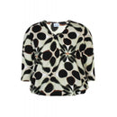 Circle Print Top - Green & cream