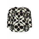 Circle Print Top - Green & cream