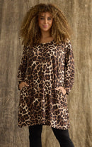 Leopard Print Tunic - Brown