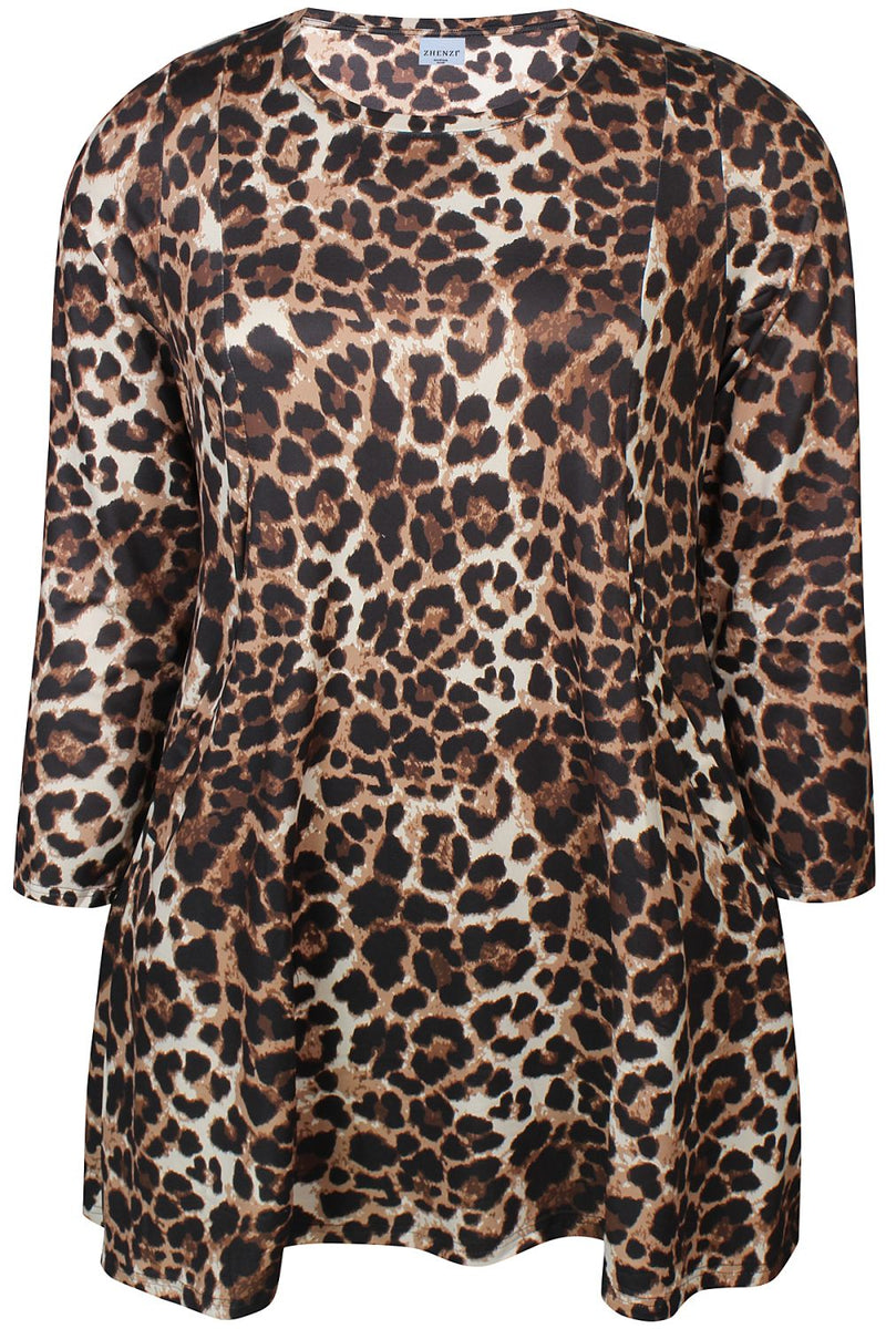 Leopard Print Tunic - Brown