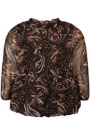 Print Top - Brown