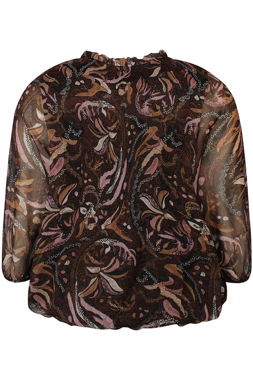 Print Top - Brown