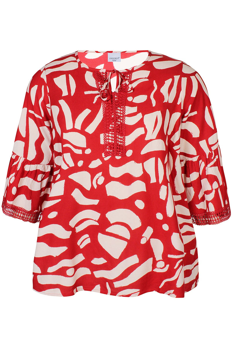 Bell Sleeve Top - Red