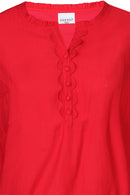 Scallop Trim Top - Red