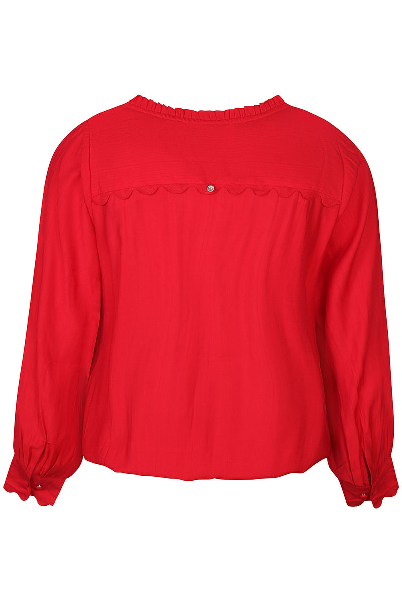 Scallop Trim Top - Red